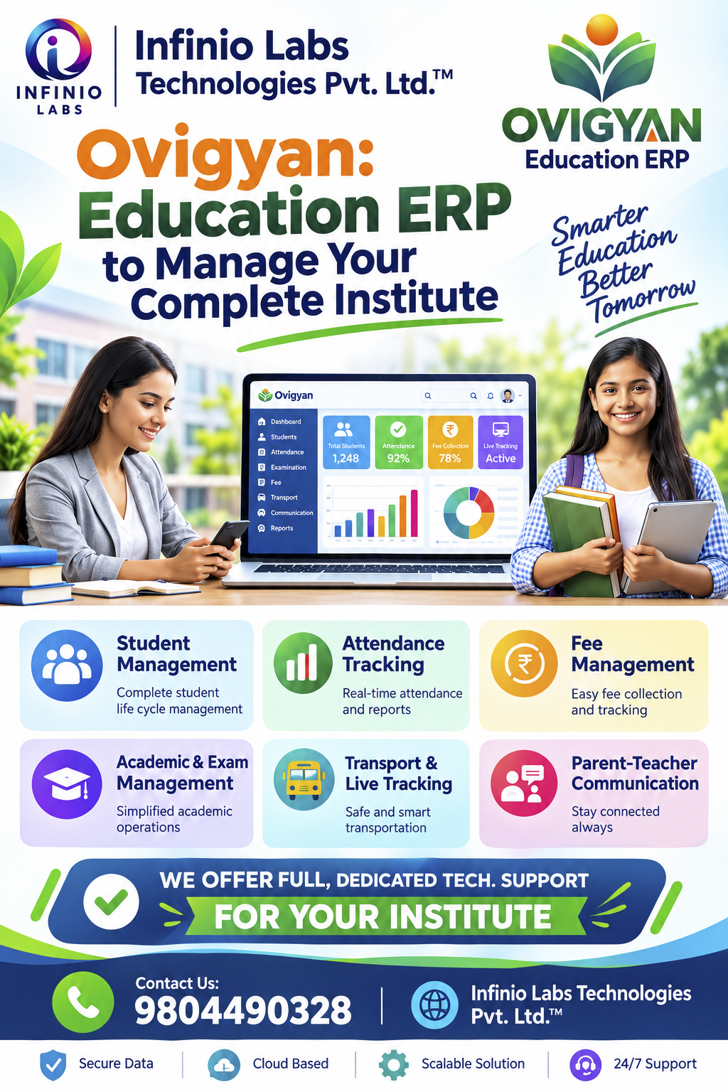 Ovigyan Education ERP by Infinio Labs Technologies for managing an educational institute